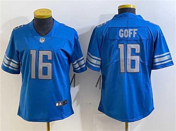 Women%27s Detroit Lions #16 Jared Goff Blue Vapor Limited Stitched Football Jersey(Run Smaller)